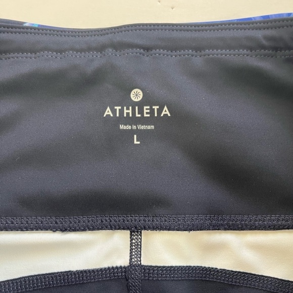 Athleta Tropical Precision 7/8 Ankle Tight Leggings Navy Floral New Size Large - Picture 4 of 10